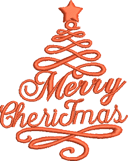 Merry Christmas tree embroidery design